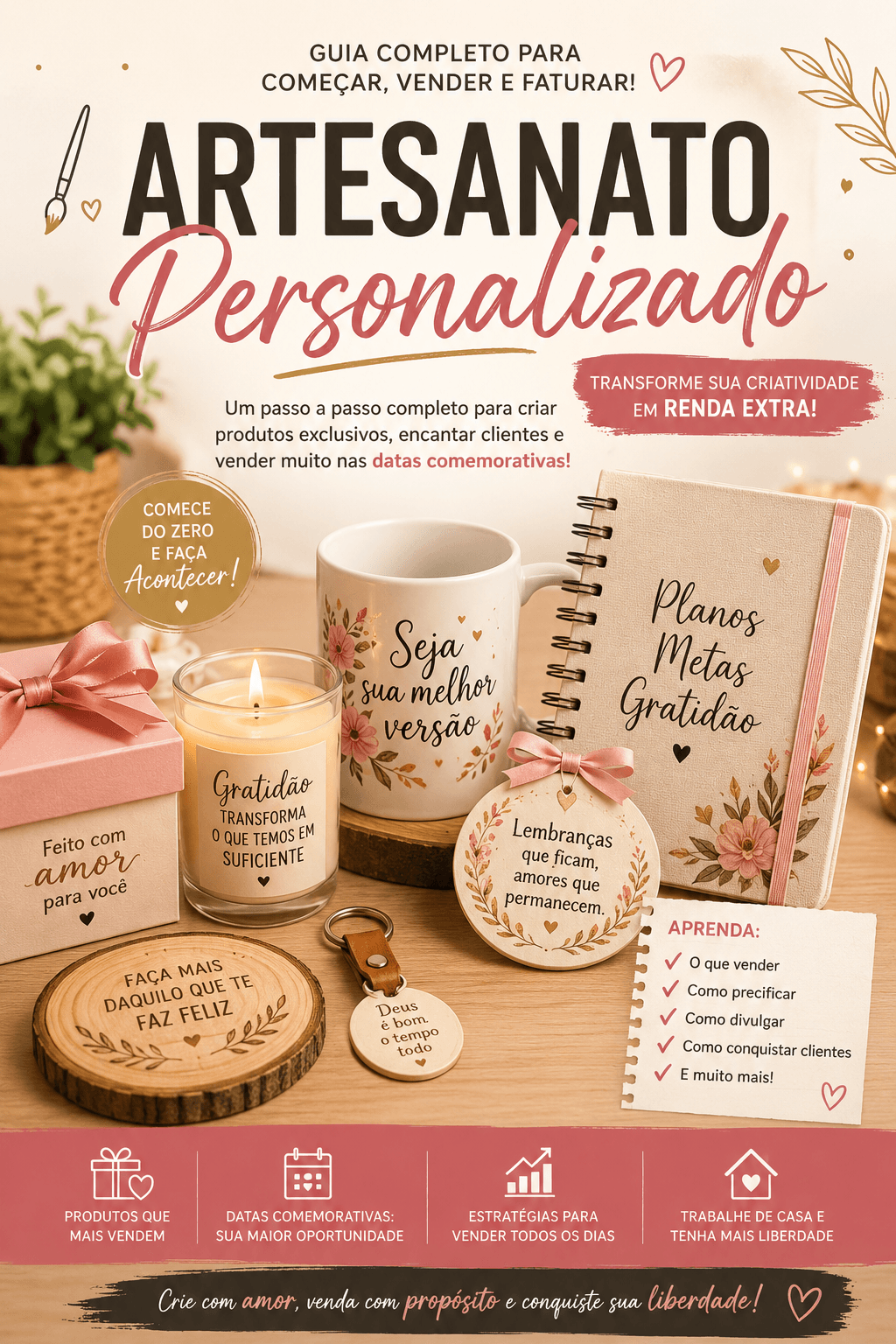 Capa do guia Artesanato Personalizado para renda extra