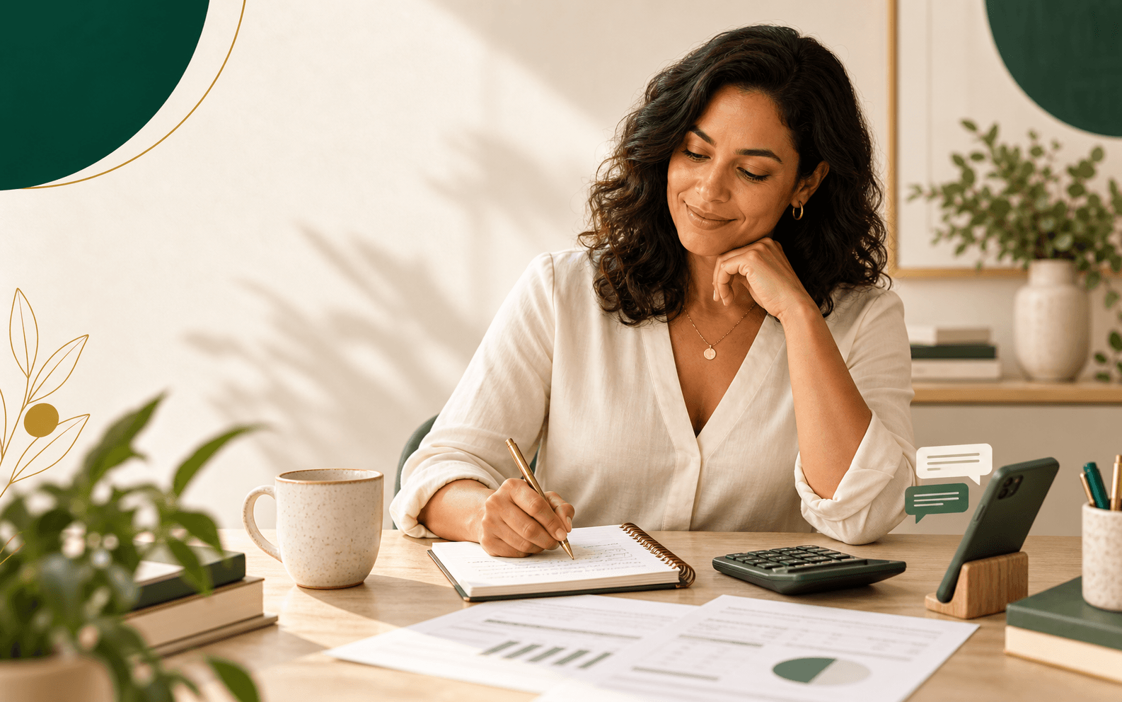 Profissional da Finávia analisando anotações financeiras para orientação pontual